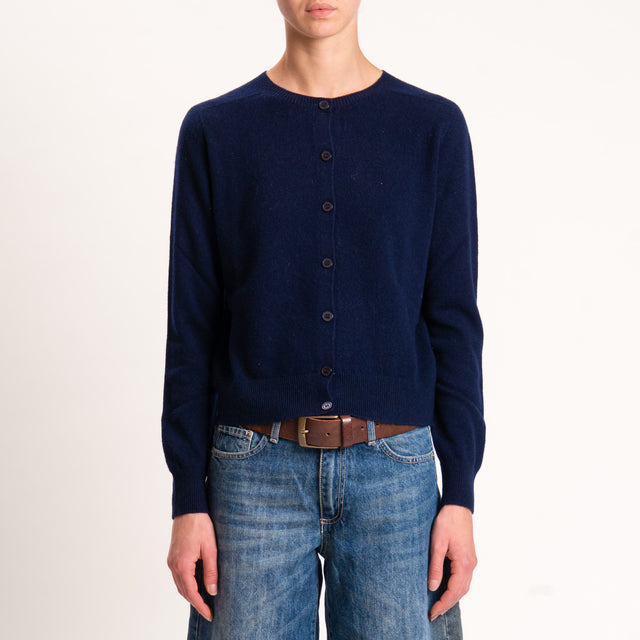 Tensione in-Cardigan 100% lana - blu