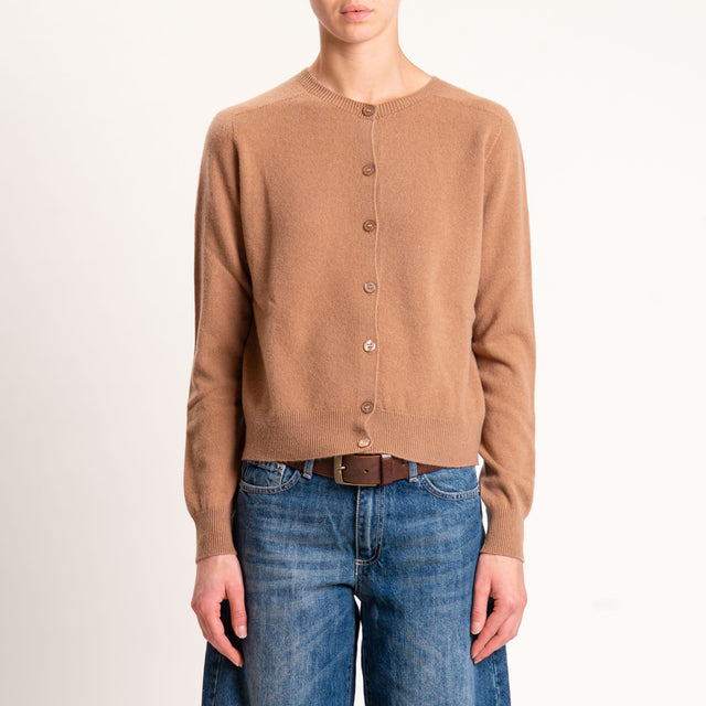 Tensione in-Cardigan 100% lana - camel