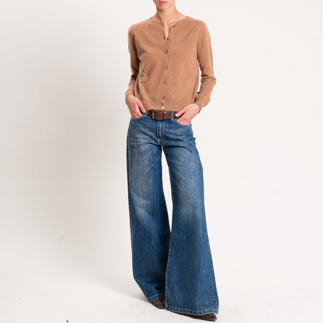 Tensione in-Cardigan 100% lana - camel