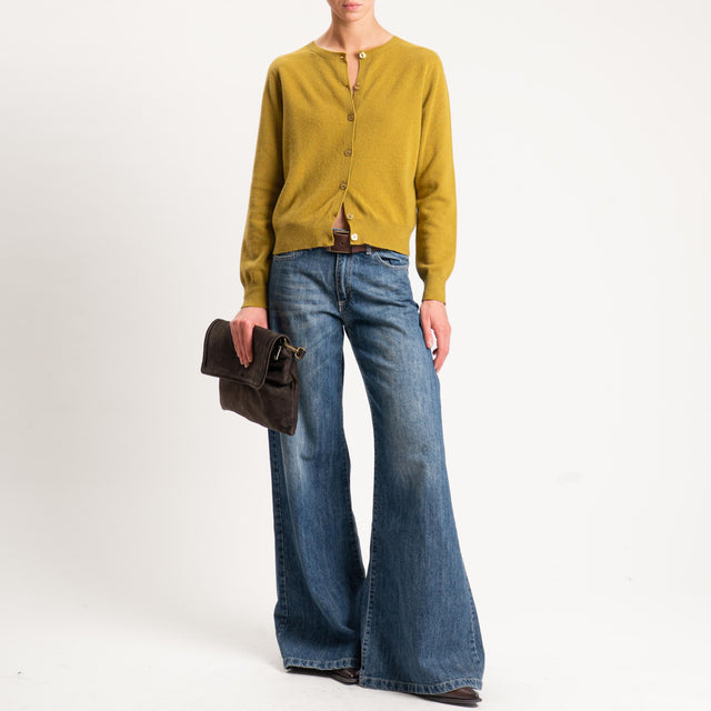 Tensione in-Cardigan 100% lana - olio