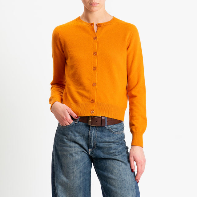Tensione in-Cardigan 100% lana - arancio