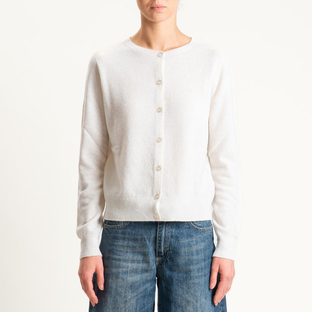 Tensione in-Cardigan 100% lana - burro
