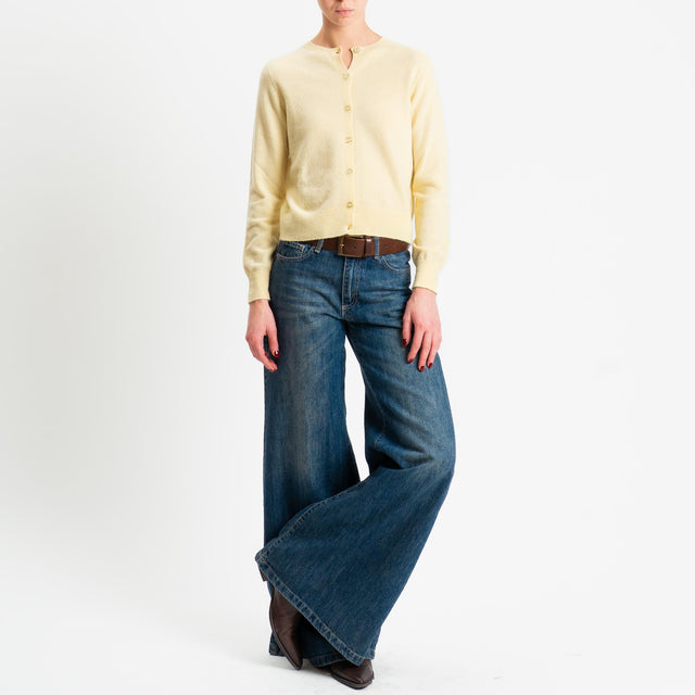 Tensione in-Cardigan 100% lana - giallo
