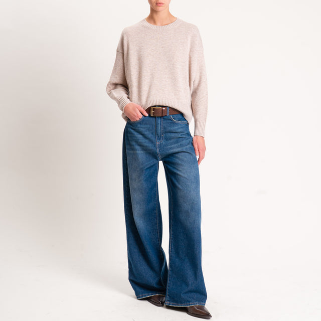 Tensione in-Maglia 100% lana stondata - beige melange
