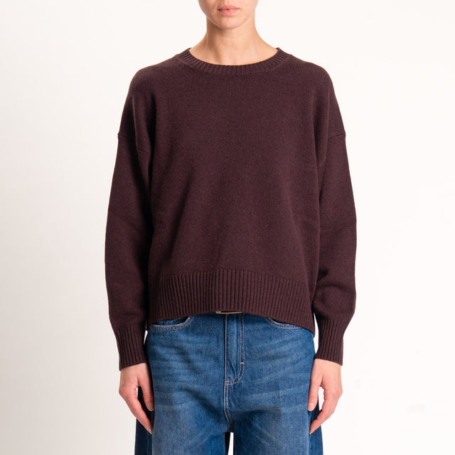 Tensione in-Maglia 100% lana stondata - moro