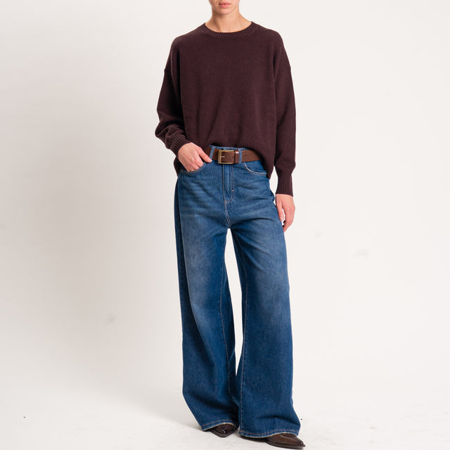 Tensione in-Maglia 100% lana stondata - moro