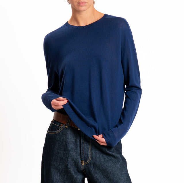 Tensione in-Maglia scatola 100% LANA MERINO - blu