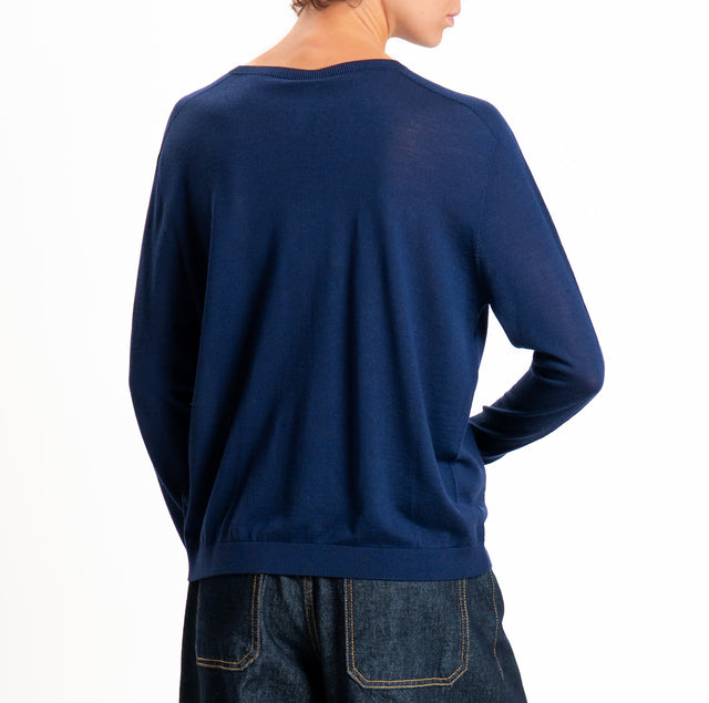 Tensione in-Maglia scatola 100% LANA MERINO - blu