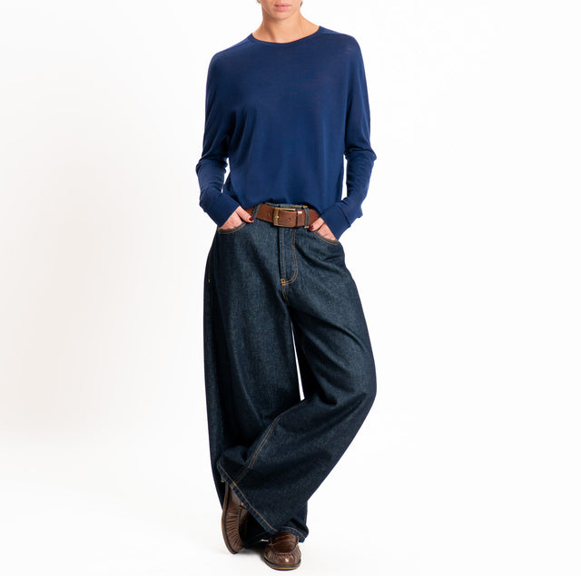 Tensione in-Maglia scatola 100% LANA MERINO - blu