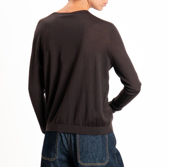 Tensione in-Maglia scatola 100% LANA MERINO - moro