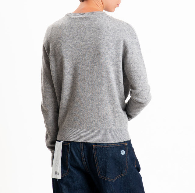 Tensione in-Maglia girocollo 100% LANA SOFT - grigio melange