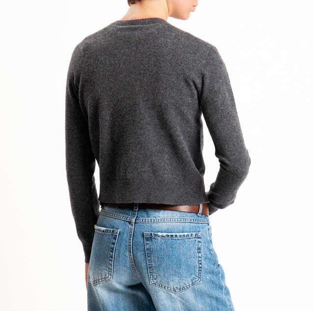 In-Cardigan tension 100% SOFT WOOL - anthracite