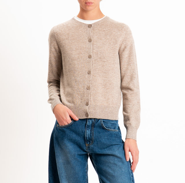 Tensione in-Cardigan 100% LANA SOFT - beige melange