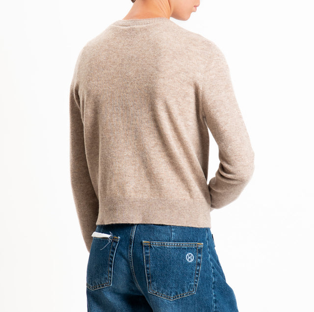 Tensione in-Cardigan 100% LANA SOFT - beige melange