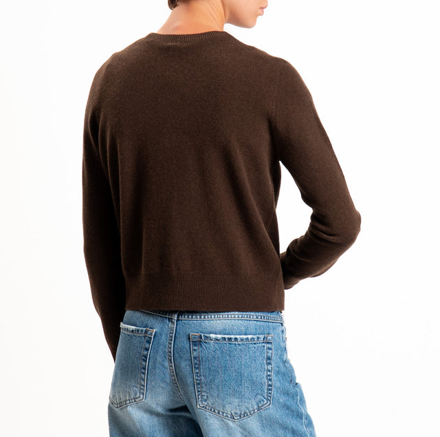Tensione in-Cardigan 100% LANA SOFT - moro
