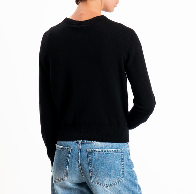 Tensione in-Cardigan 100% LANA SOFT - nero