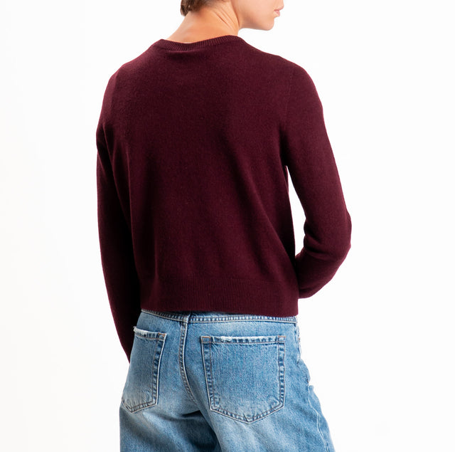 In-Cardigan 100% SOFT WOOL - wine