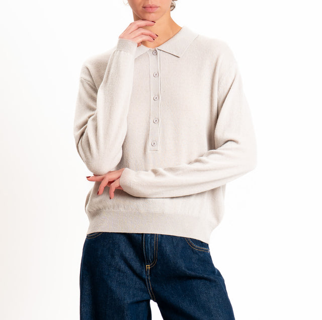 Tensione in-Maglia polo 100% LANA SOFT - cacha