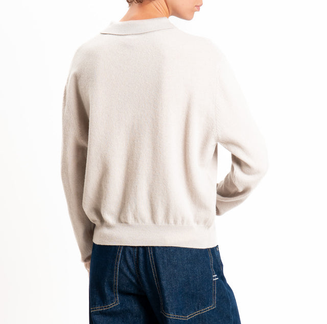 Tensione in-Maglia polo 100% LANA SOFT - cacha