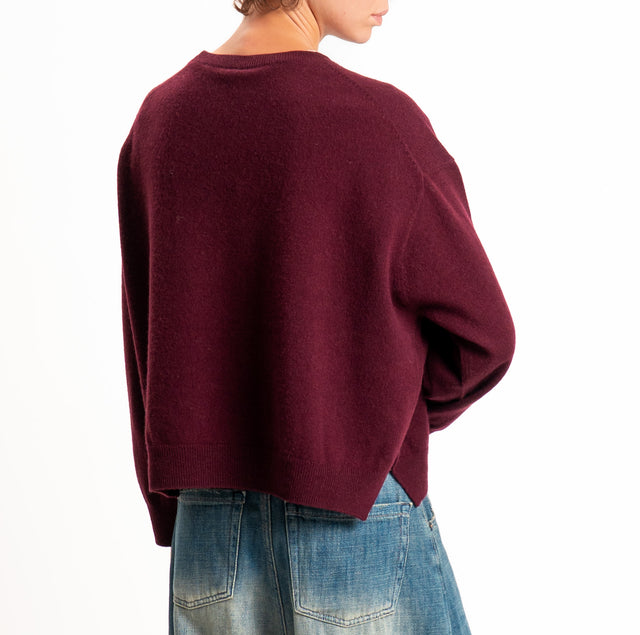 Tensione in-Maglia 100% LANA SOFT spacchi laterali - vino