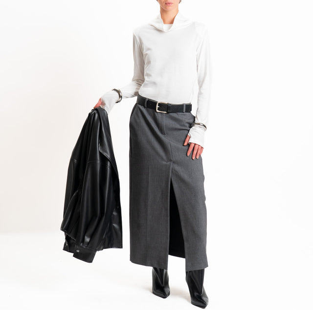 Tensione in-Gonna spacco davanti con tasche - antracite