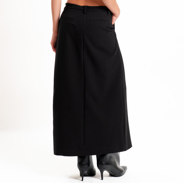 Tensione in-Gonna spacco davanti con tasche - nero