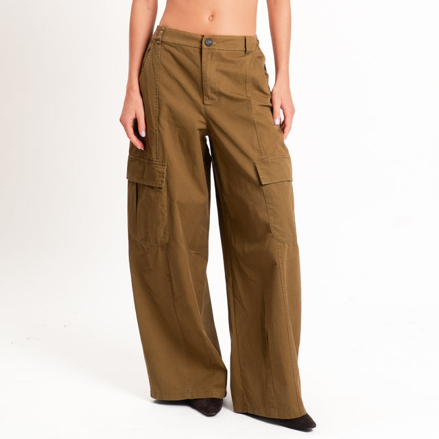 Tensione in-Pantalone cargo elastico in vita - kaki