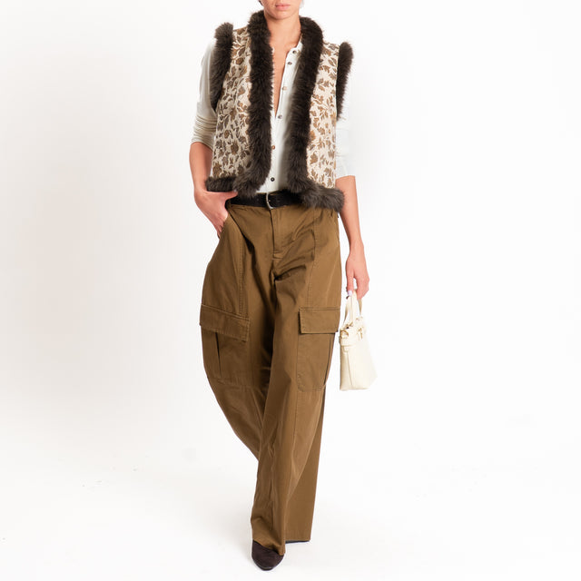 Tensione in-Pantalone cargo elastico in vita - kaki