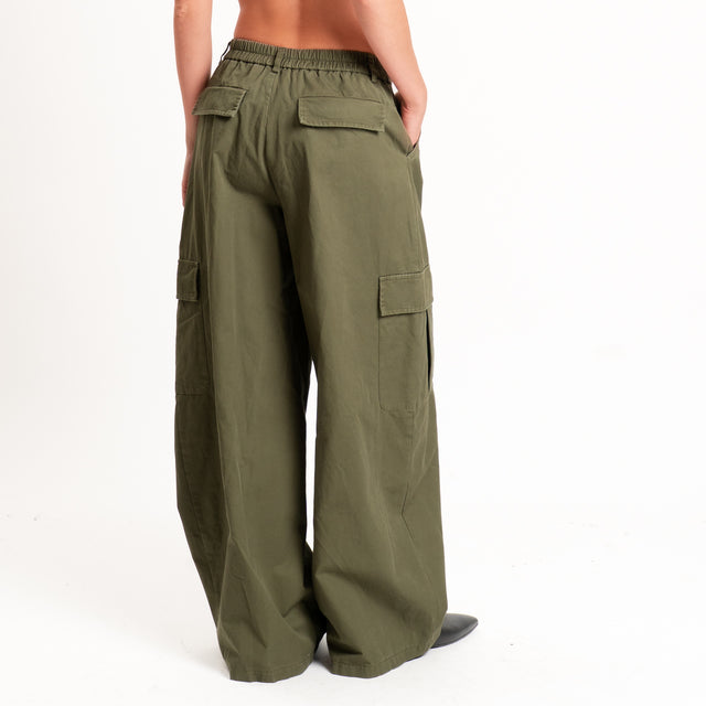 Tensione in-Pantalone cargo elastico in vita - militare