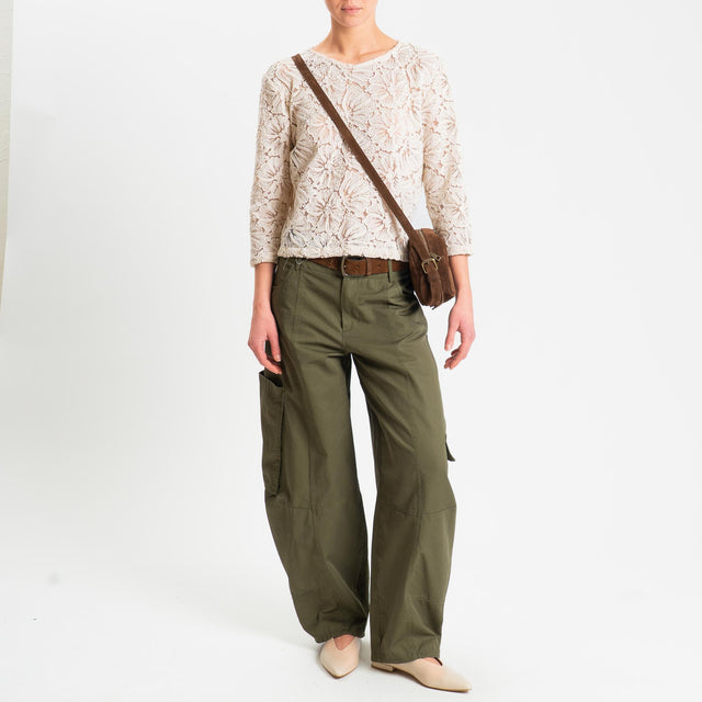 Tensione in-Pantalone cargo barrel fit - militare