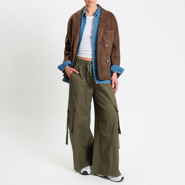 Tensione in-Pantalone cargo con coulisse - militare