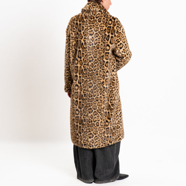 Tensione in-Cappotto animalier ecopelliccia - beige/nero