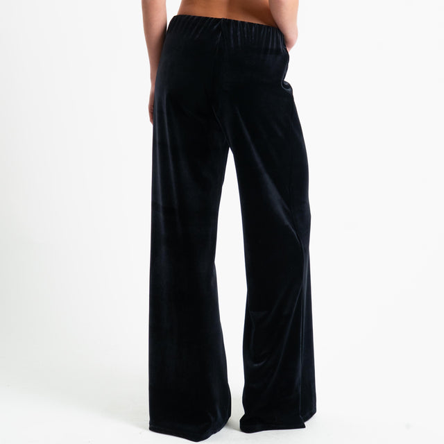 Tensione in-Completo velluto ciniglia giacca e pan - nero