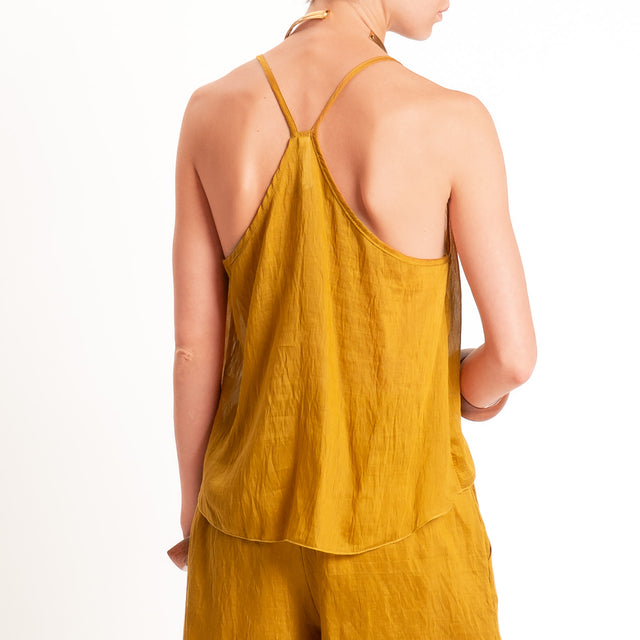 Tensione in-Completo lyocell top+shorts - ocra
