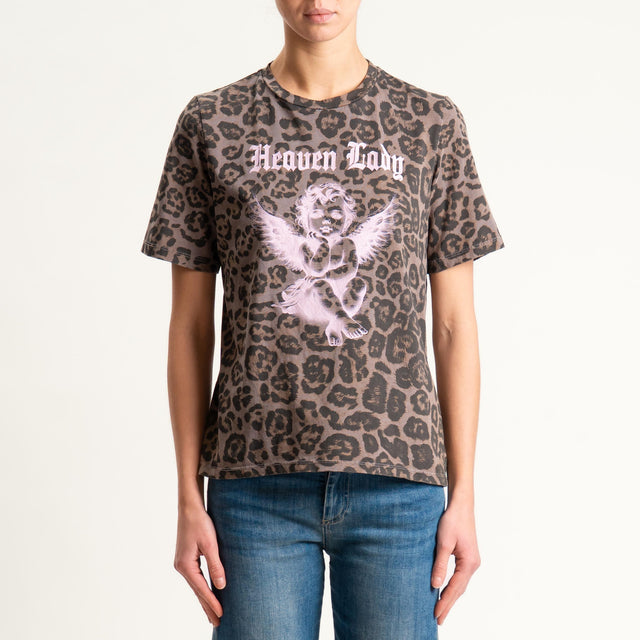 Tensione in-T-shirt animalier - moro/rosa