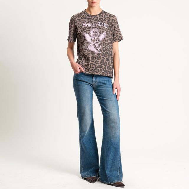 Tensione in-T-shirt animalier - moro/rosa