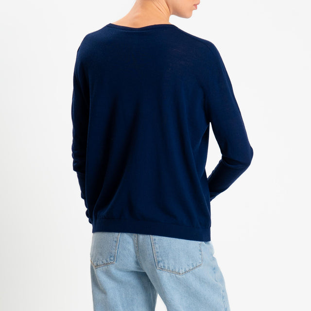 Tensione in-Maglia scatola 100% LANA MERINO - blu