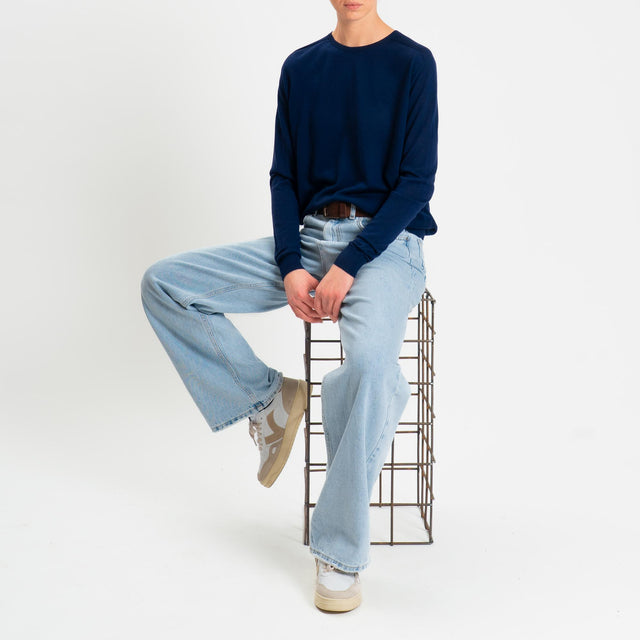 Tensione in-Maglia scatola 100% LANA MERINO - blu