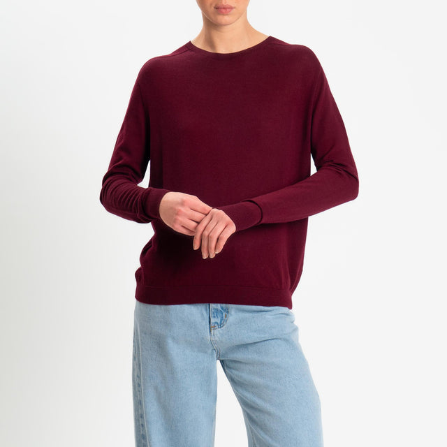 Tensione in-Maglia scatola 100% LANA MERINO - Bordeaux