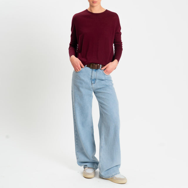 Tensione in-Maglia scatola 100% LANA MERINO - Bordeaux