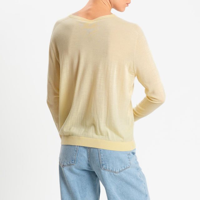 Tensione in-Maglia scatola 100% LANA MERINO - giallo