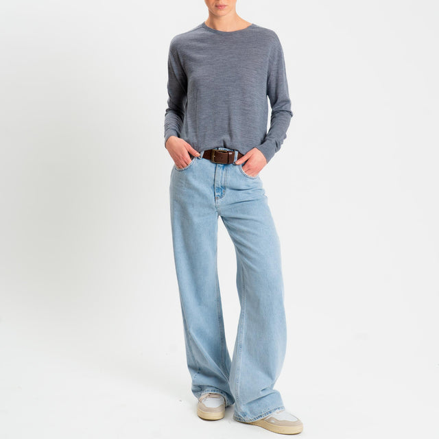 Tensione in-Maglia scatola 100% LANA MERINO - grigio