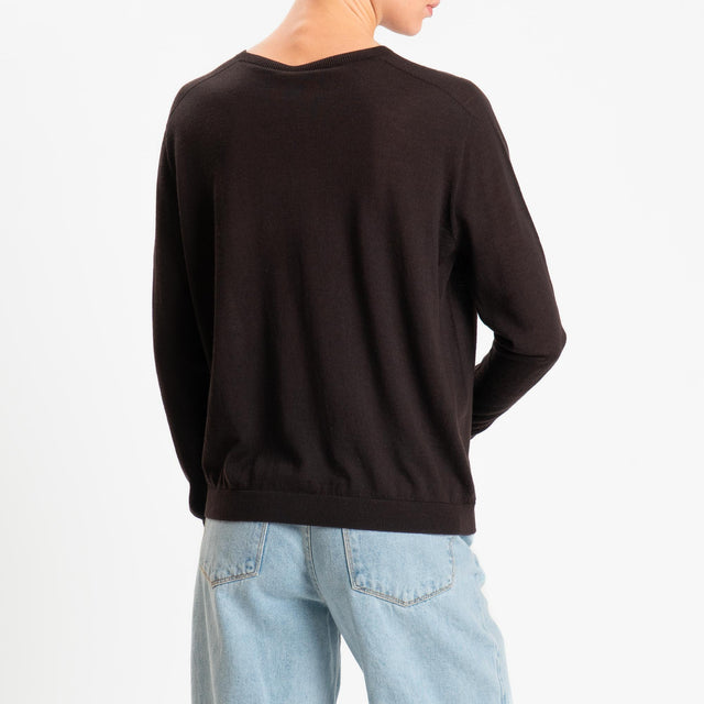 Tensione in-Maglia scatola 100% LANA MERINO - cioccolato