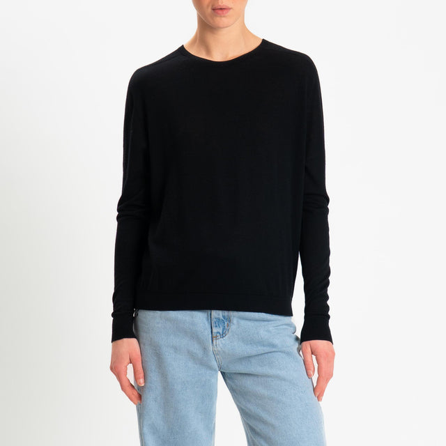 Tensione in-Maglia scatola 100% LANA MERINO - nero