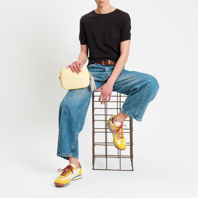 Tensione in-Maglia mezza manica 100% LANA MERINO - cioccolato