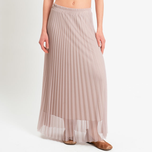 Tensione in-Gonna plissè in tulle - sabbia