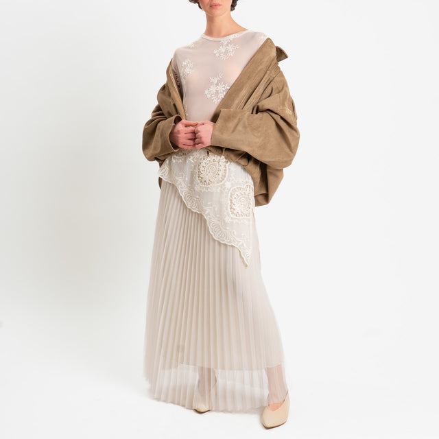 Tensione in-Gonna plissè in tulle - burro