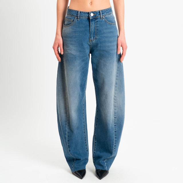 Tensione in-Jeans balloon fit taglio vivo - denim