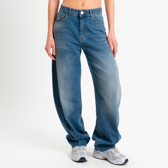 Tensione in-Jeans balloon fit taglio vivo - denim