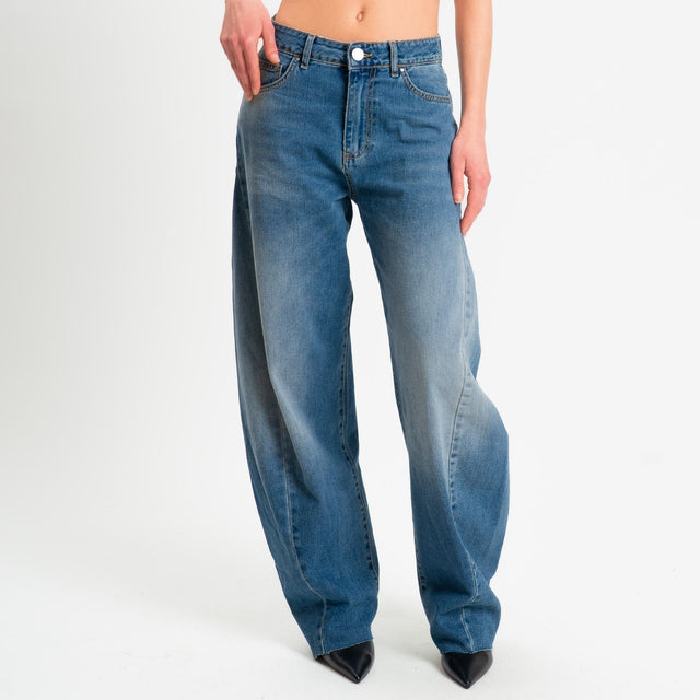 Tensione in-Jeans balloon fit taglio vivo - denim